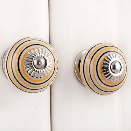 Yellow Black Striped Knobs